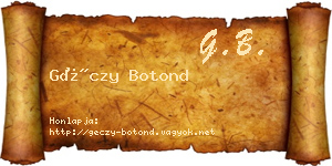Géczy Botond névjegykártya